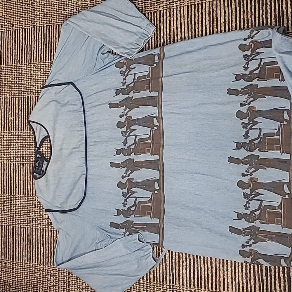 RARE VINTAGE EGYPTIAN PRINT DENIM DRESS - Picture 3 of 15